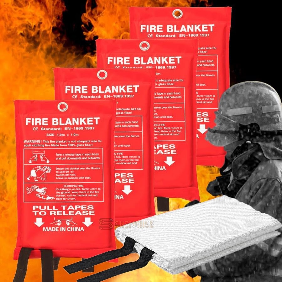 Fire Extinguishing Blanket 2/4/8Pack Fiberglass Emergency Home Retardant 59″x59″