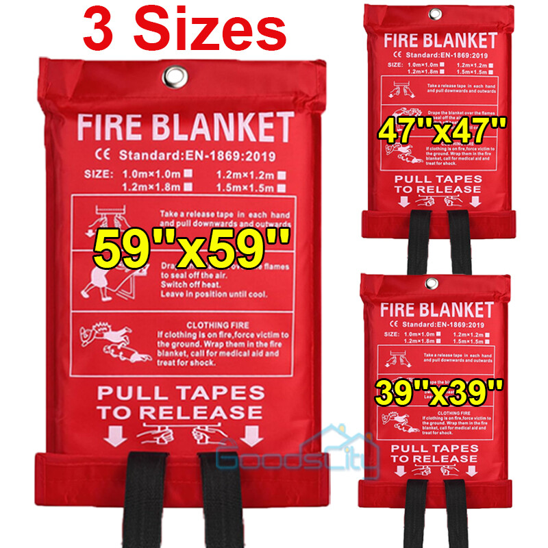 XX-Large 59”x59” Prepared FIRE BLANKET Fiberglass Emergency Home Retardant USA