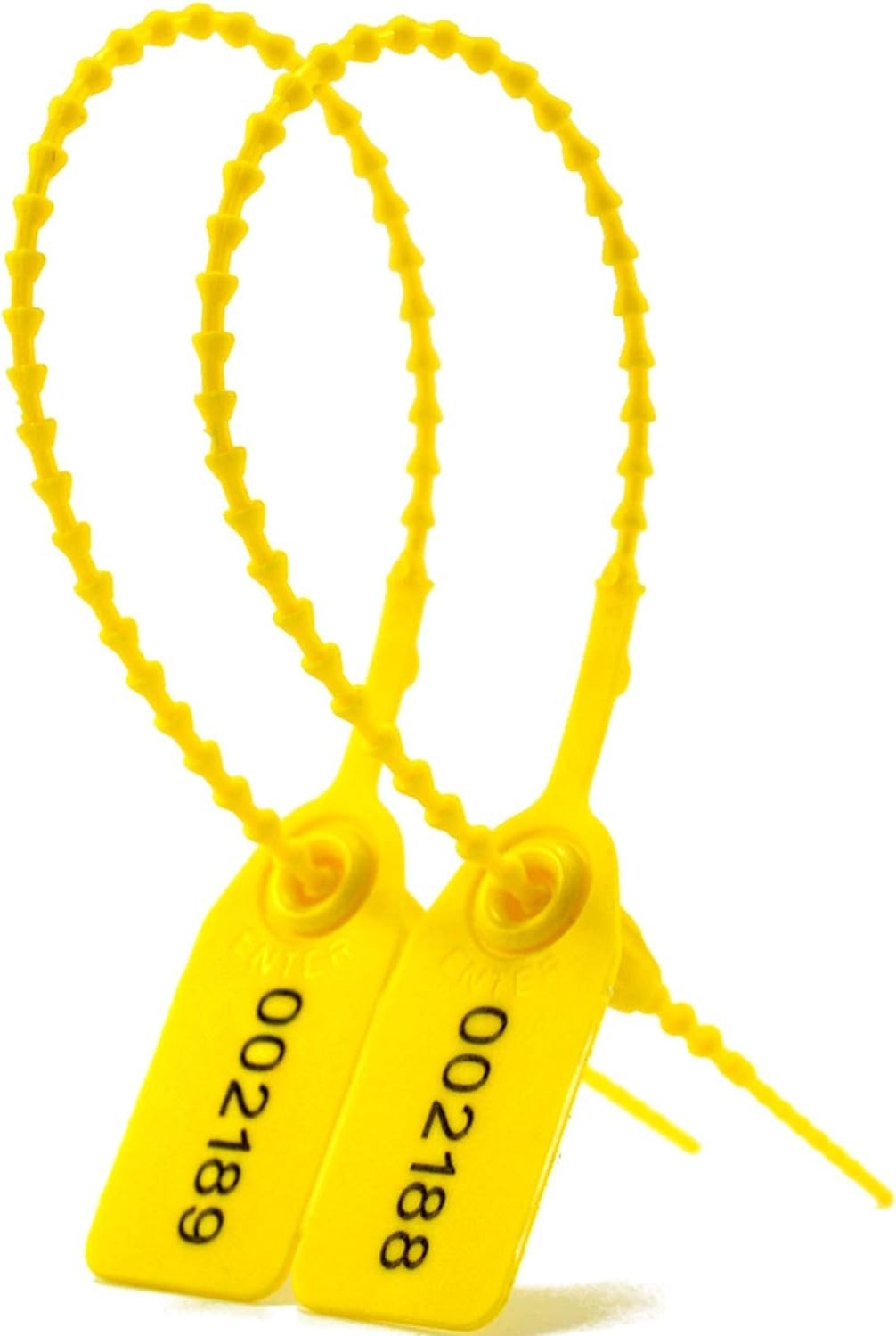 Yellow Plastic Tamper Seals 1000 Pcs – Numbered Security Zip Ties for Fire Ex…