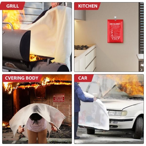 Bulks LARGE FIRE BLANKET Fiberglass Emergency Home Retardant Prepared 59”x59”