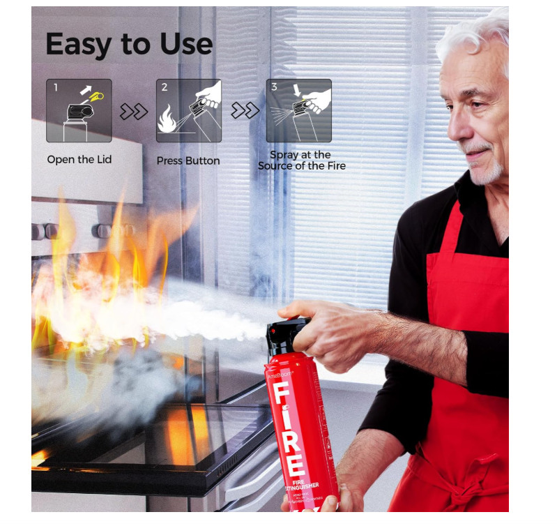 2-Pack Fire Extinguisher for Home, Kitchen, Car, and Grill with Mounting Bracket