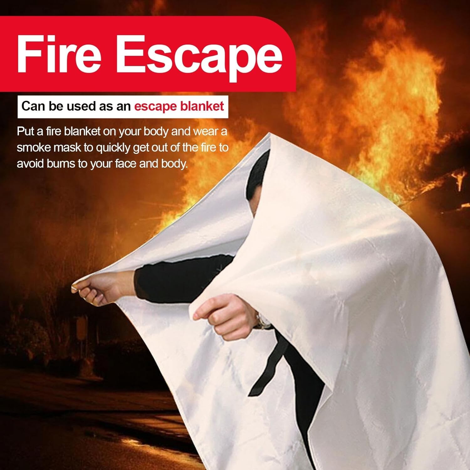 Blaze Armor Fire Blanket, Fire Suppression Blanket for Home, Fire Retardant