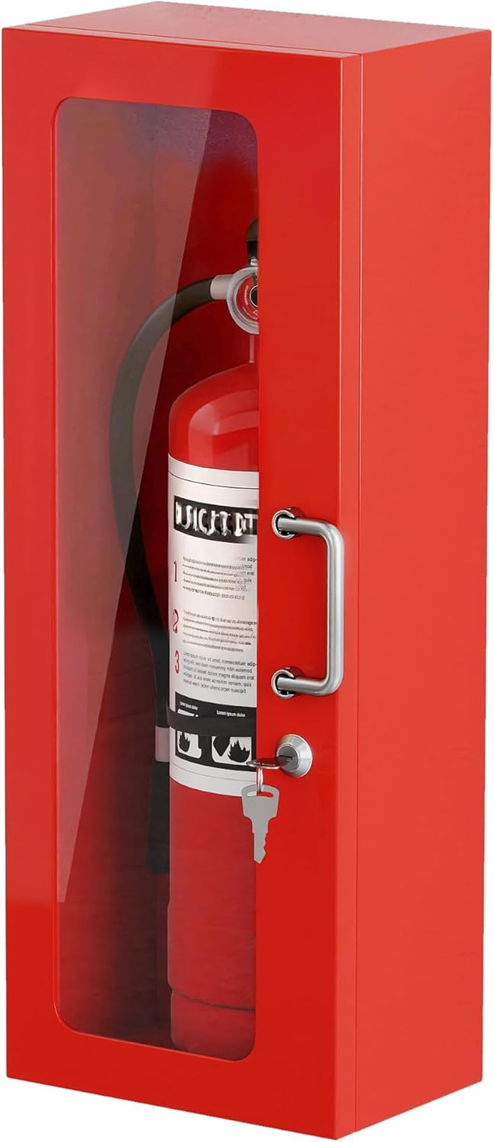 Wall Mount Fire Extinguisher Cabinet for 10LB Fire Extinguisher,24″ H X 9″ W X 6