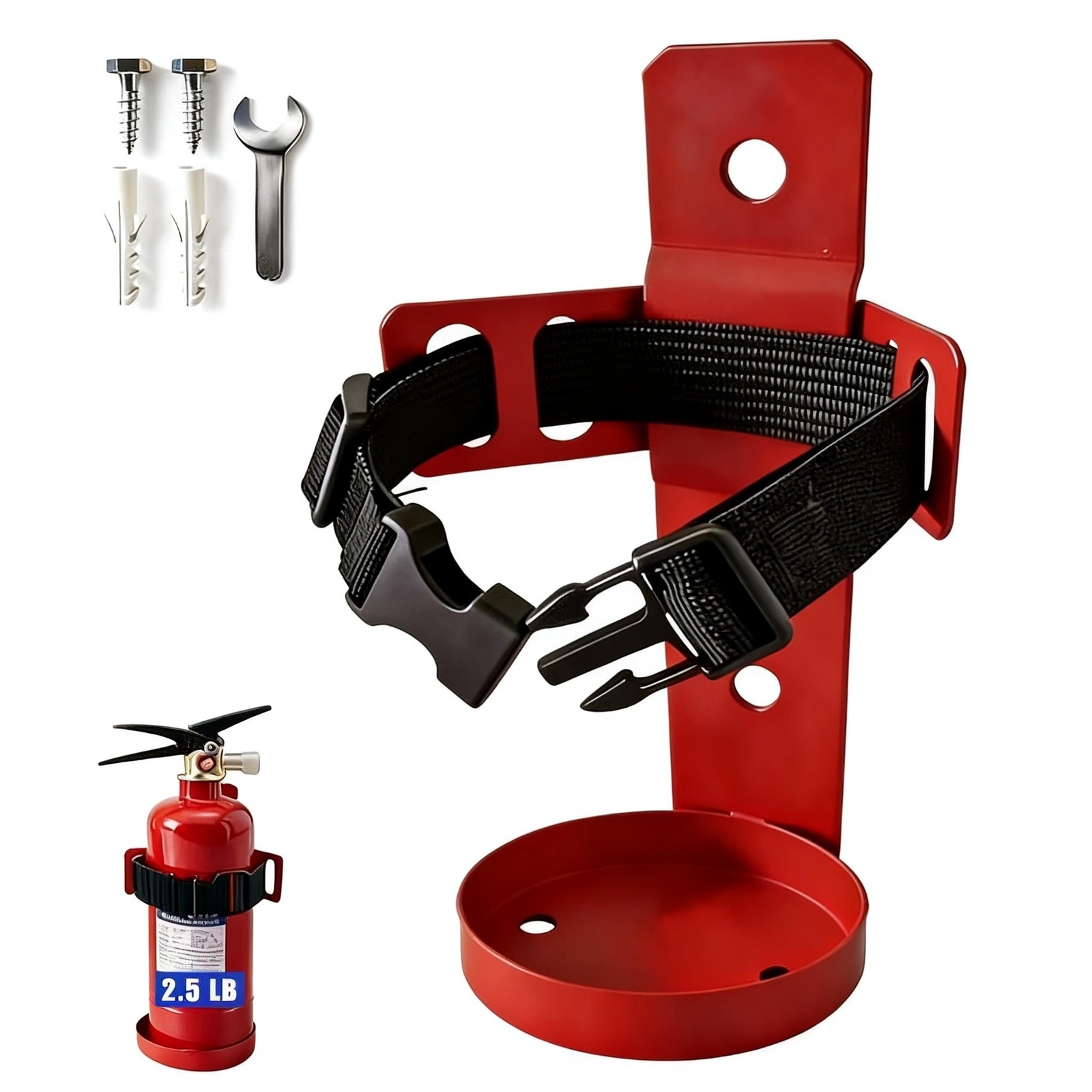 2.5lb Fire Extinguisher Mount Heavy Duty Quick Release Metal Wall Bracket