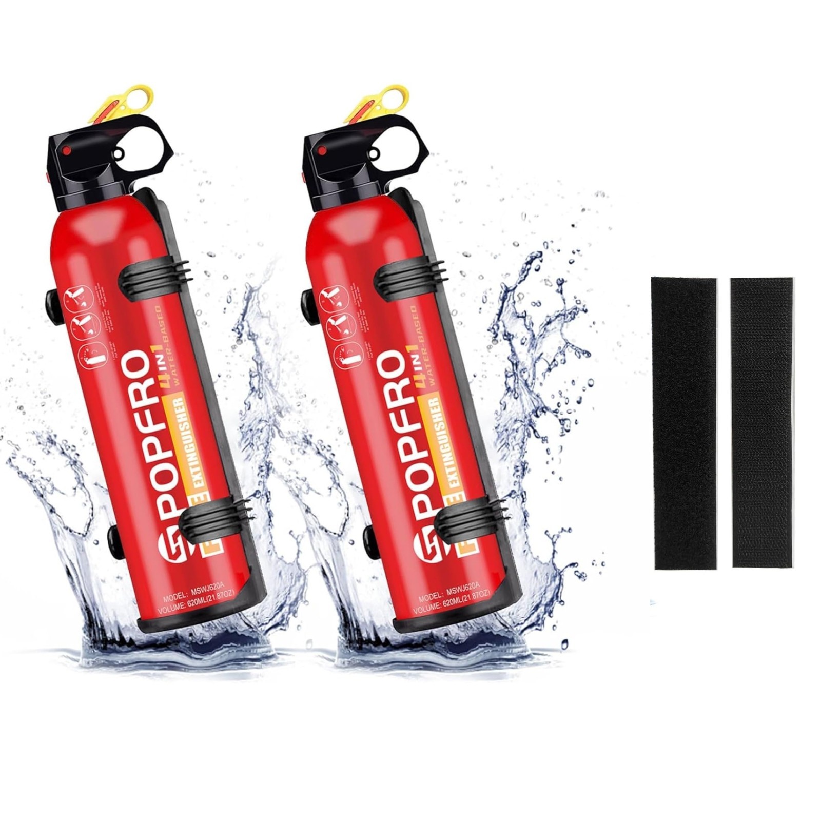 2-Pack Portable Fire Extinguishers – Water-Based, High-Temp Resistance, Easy Use