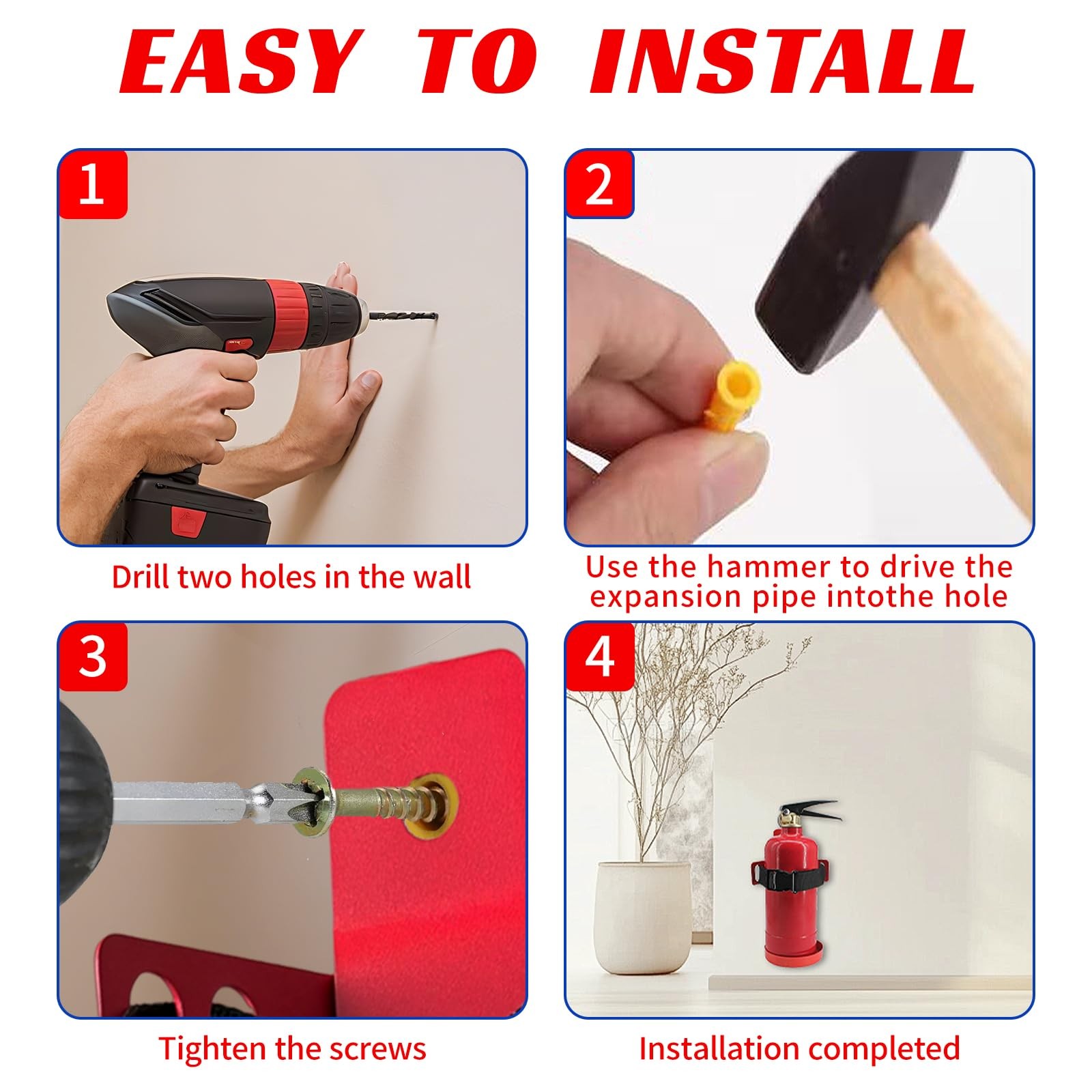 Heavy Duty Wall Mounted Fire Extinguisher Mount Bracket For 2.5 LBS Size