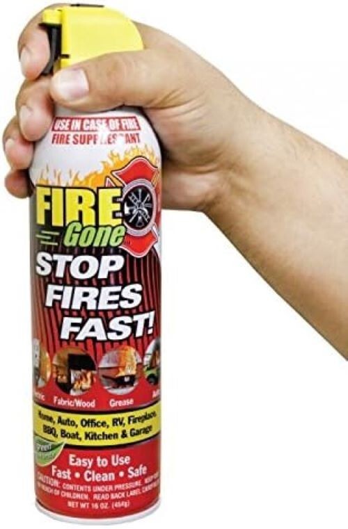 Fire Gone 5-in-1 Compact Fire Extinguisher for Car, Grease, and Electrical Fires
