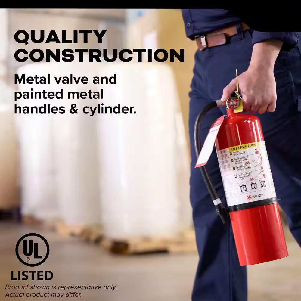 Kidde Commercial-Grade Fire Extinguisher, Rechargeable for Office, Schools 4 Lbs
