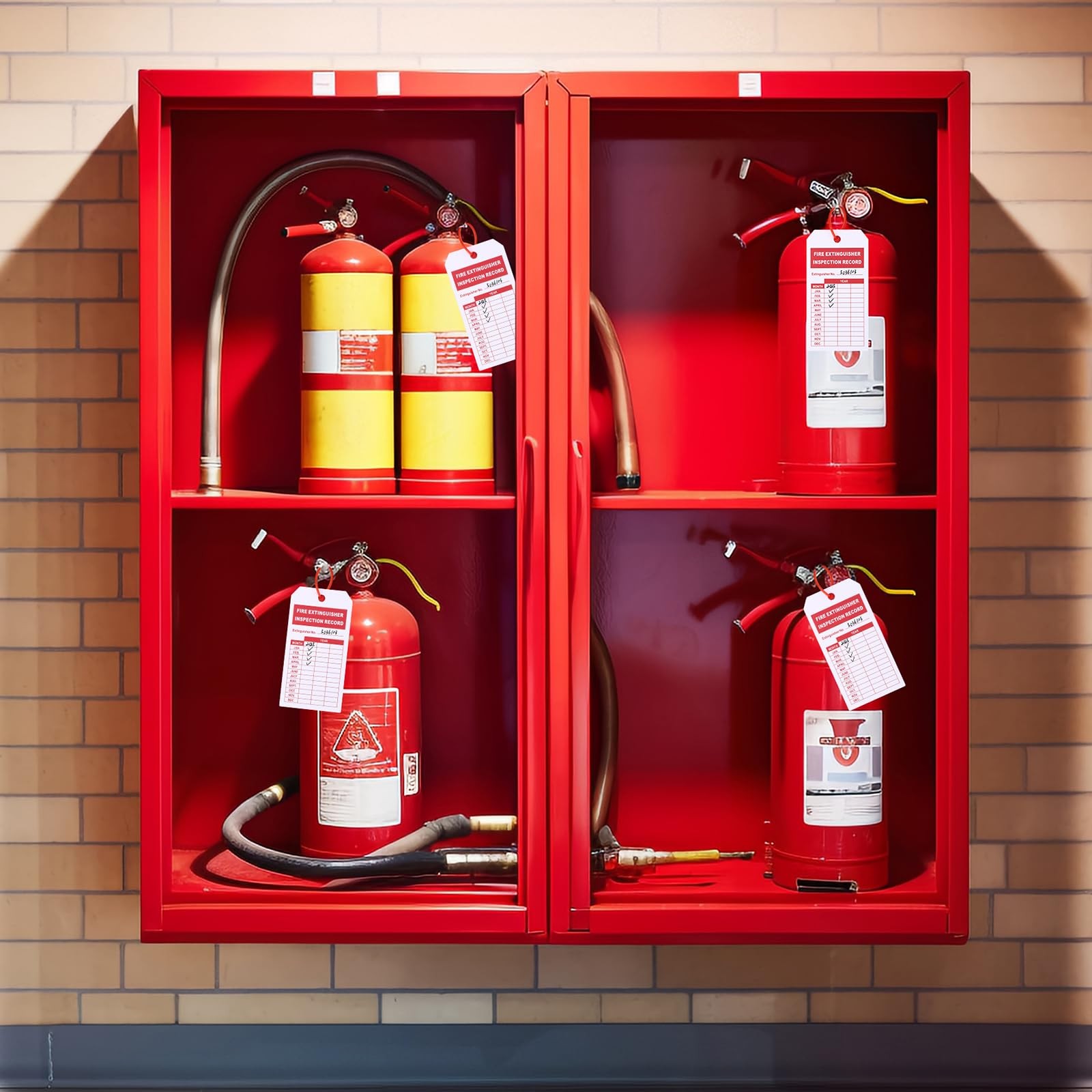 TKCHAX 200 Sets Fire Extinguisher Inspection Tags with 200PCS Adjustable Zip
