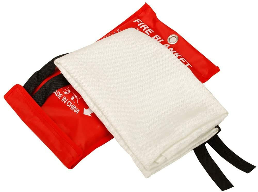 2 Pack Emergency Fire Blanket Survival Safety Fiberglass White Easy Use