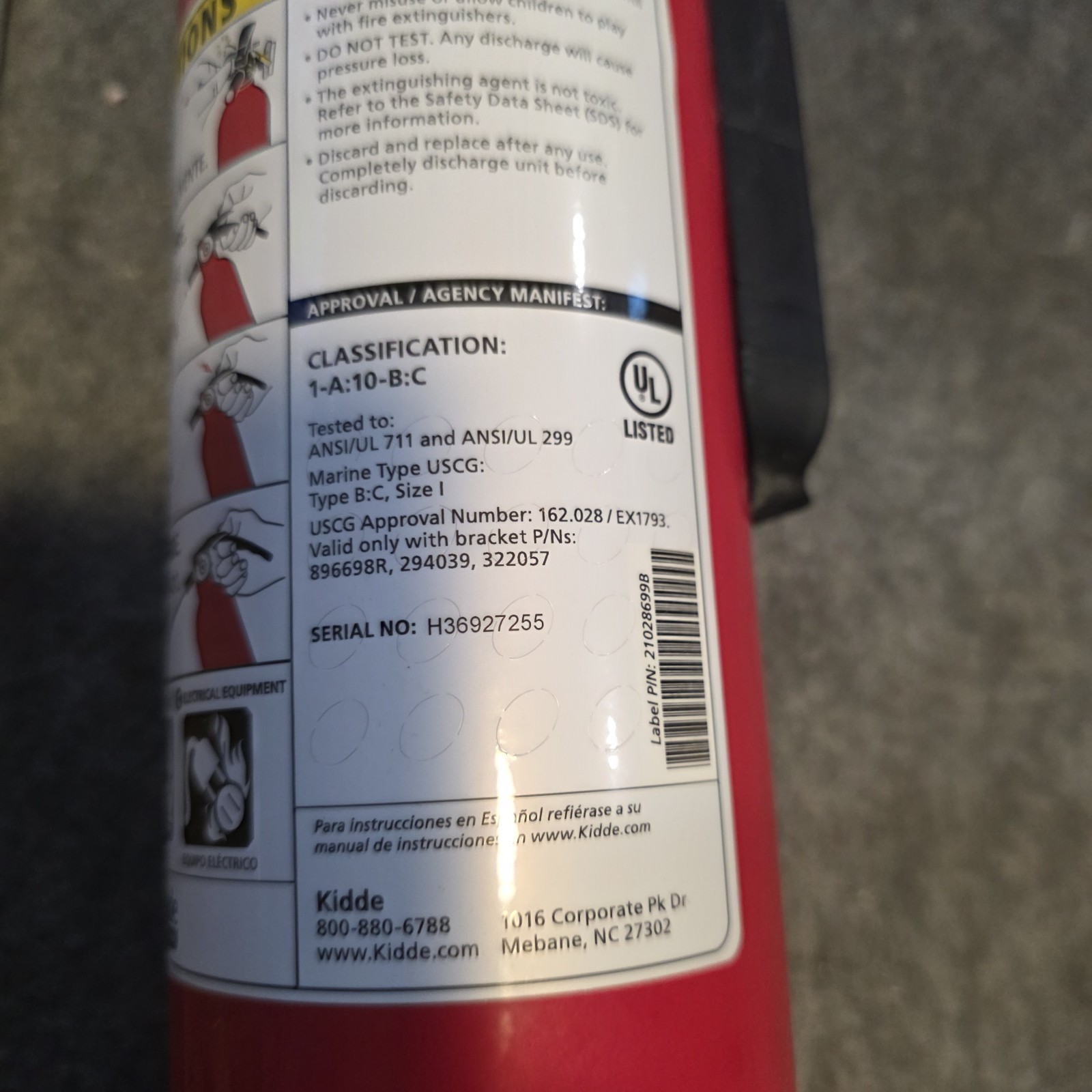 Kidde Fire Extinguisher Home Car Auto Garage Kitchen Emergency 2.5 lb 1-A:10-B:C