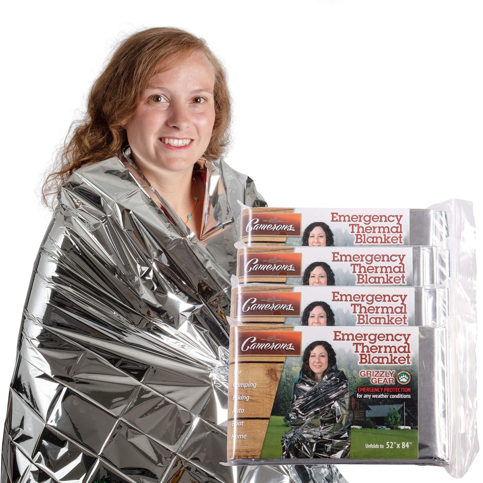 Emergency Mylar Thermal Blankets (4 Pack) Survival Kit Camping Blanket-Hiking…
