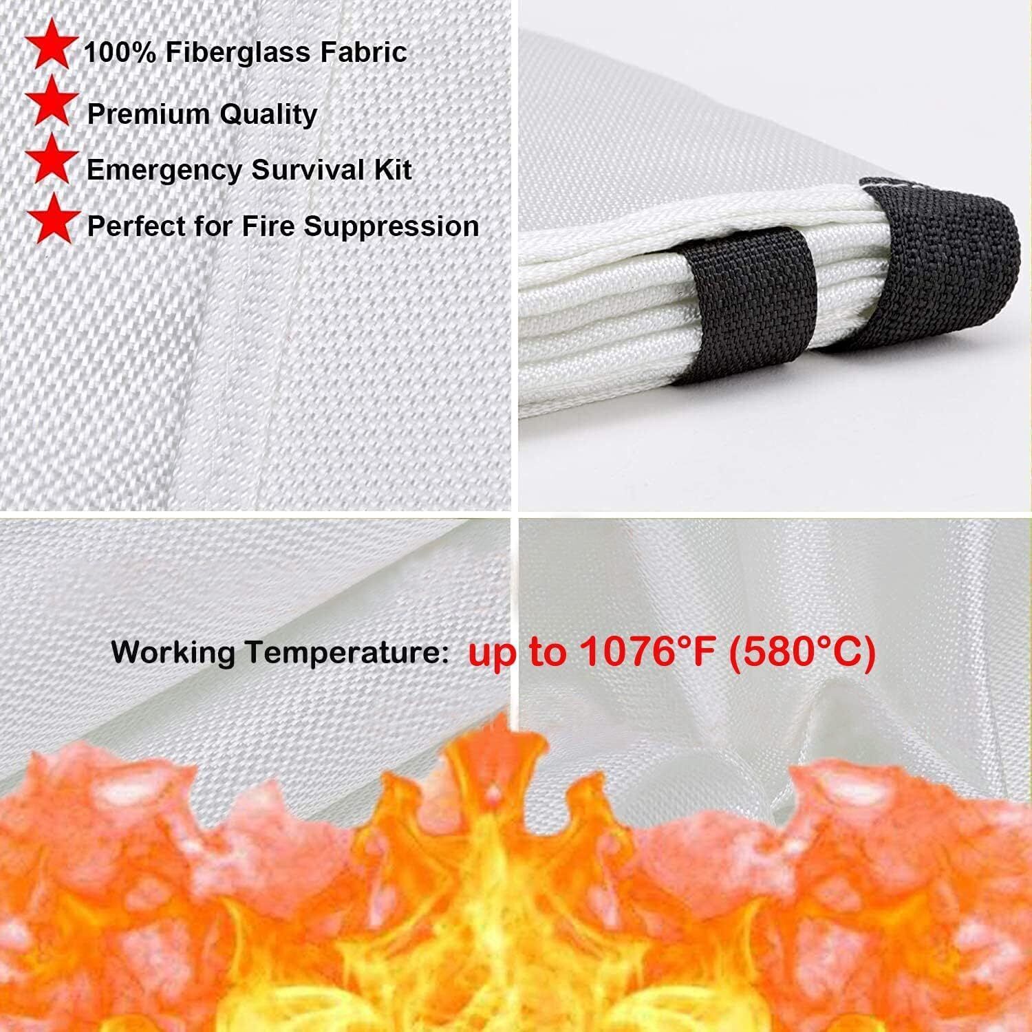 2 Pack Large Fire Blanket Fiberglass Emergency Home Retardant Prepared 39”x39”
