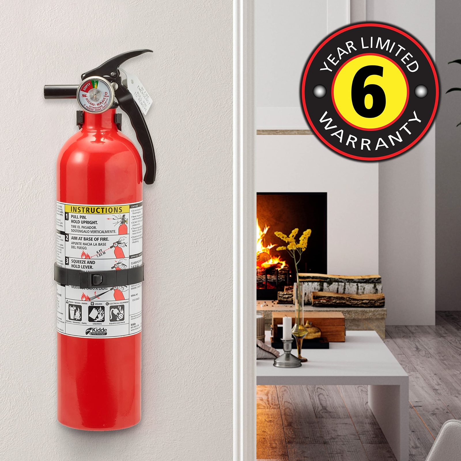 Kidde Fire Extinguisher 2 Pack Class A B C Dry Chemical Aluminum Home Use