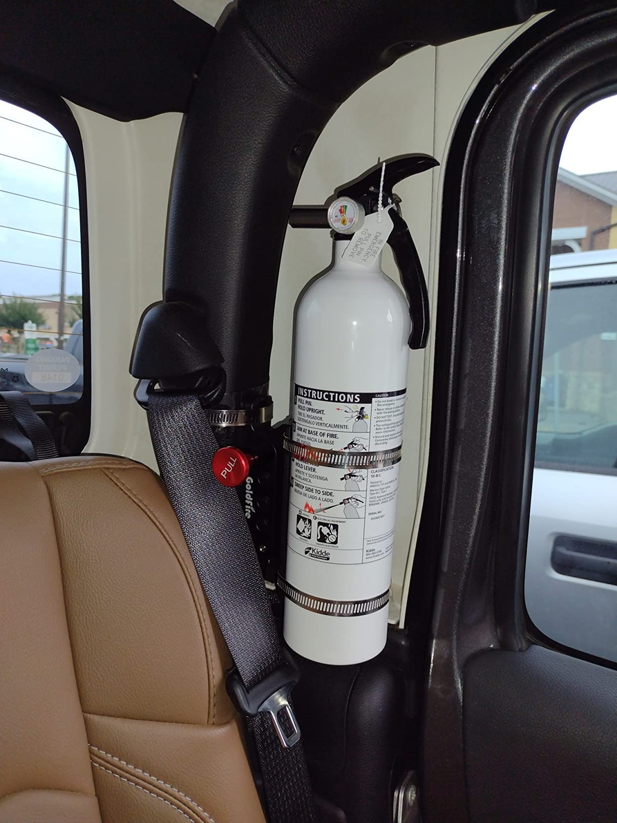 Universal Vehicle Adjustable Quick Release Roll Bar Fire Extinguisher Mount H…