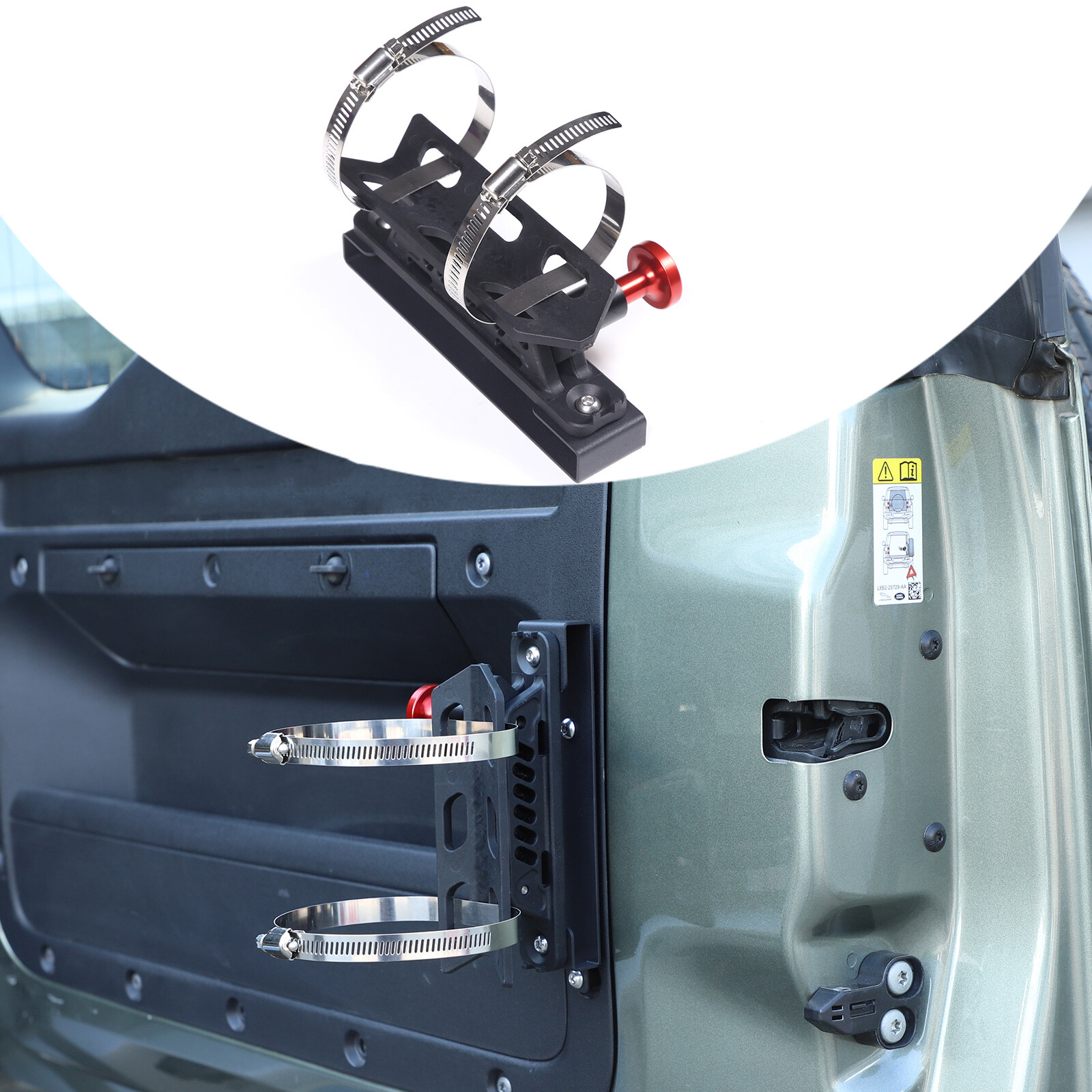 Rear Door Fire Extinguisher Holder Bracket Adjustable For Land Rover Defender