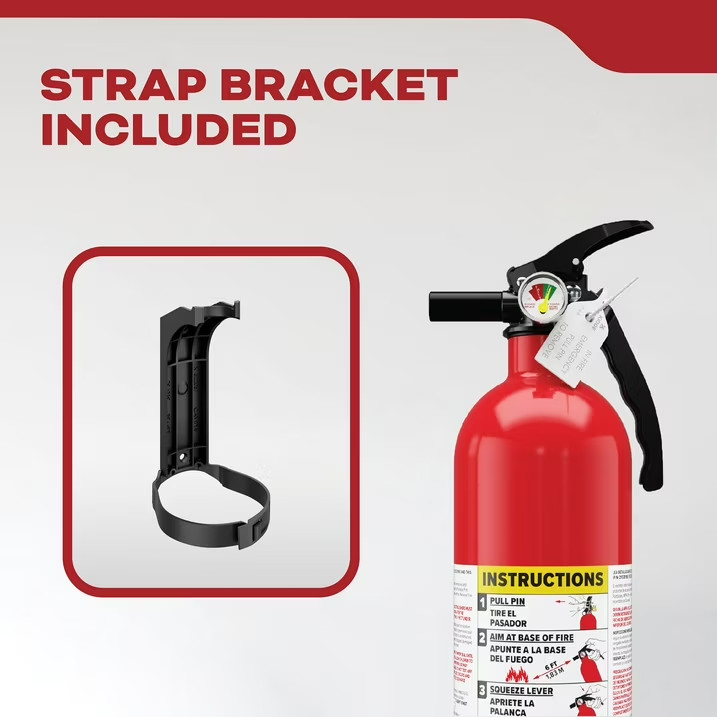 FA110 Multipurpose Home Fire Extinguisher, Type A, B, C, 2.5 lb, 1 Each