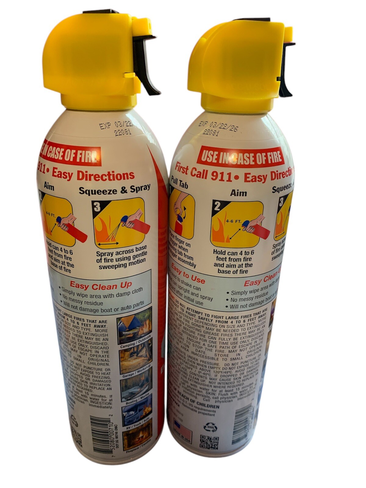 Fire Gone 5-in-1 Compact Fire Extinguisher for Car Grease and Electrical -2 PACK