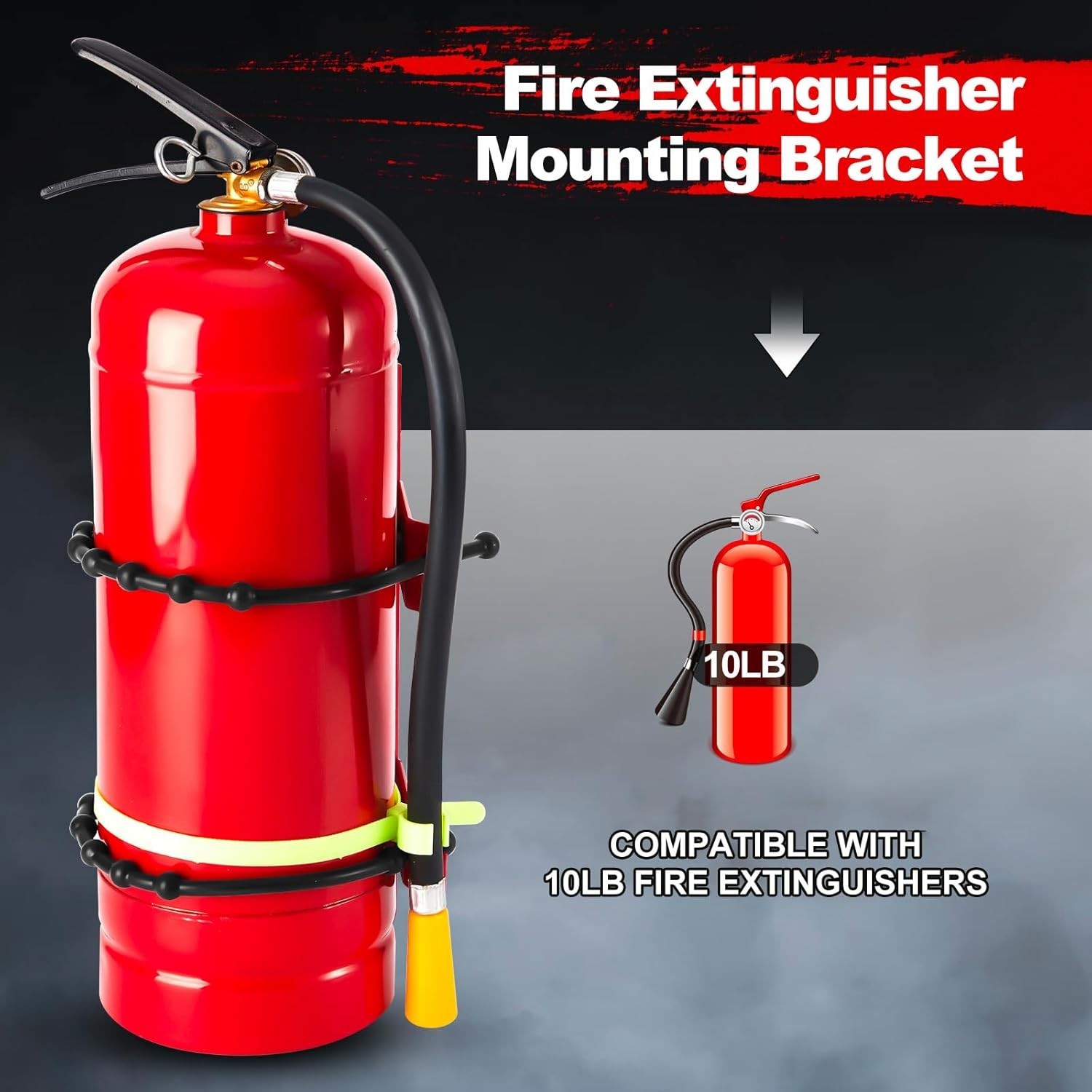4 Pack Fire Extinguisher Straps 10lb Rubber Mount Bracket Holder