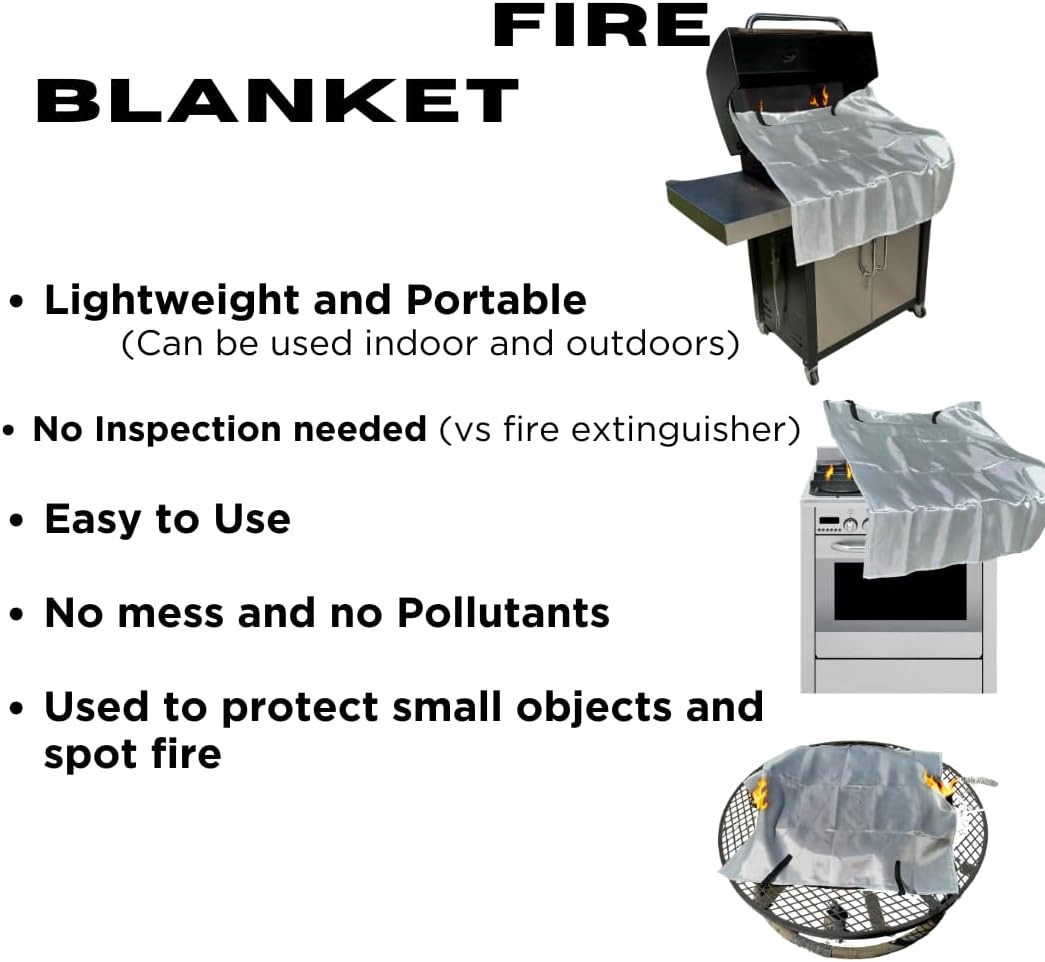 1X Fire Blanket for Home Safety Emergency for Kitchen Fiberglass Fire Blankets F