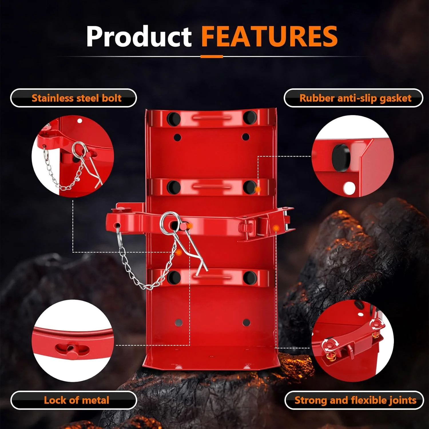 Heavy Duty Vehicle Bracket,Fire Extinguisher Brackets&Mounts-St12 Steel Red, Fit