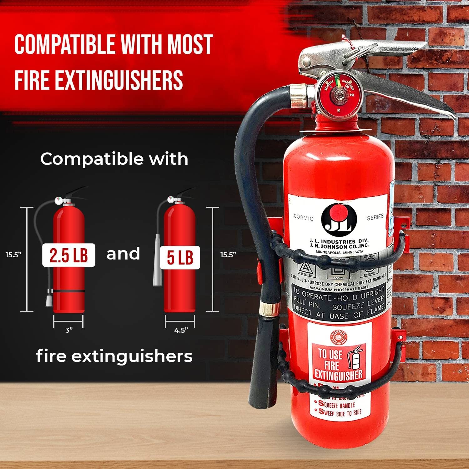 Fire Extinguisher Mounting Bracket Heavy Duty Wall Mount Bracket for 2.5 lb &…