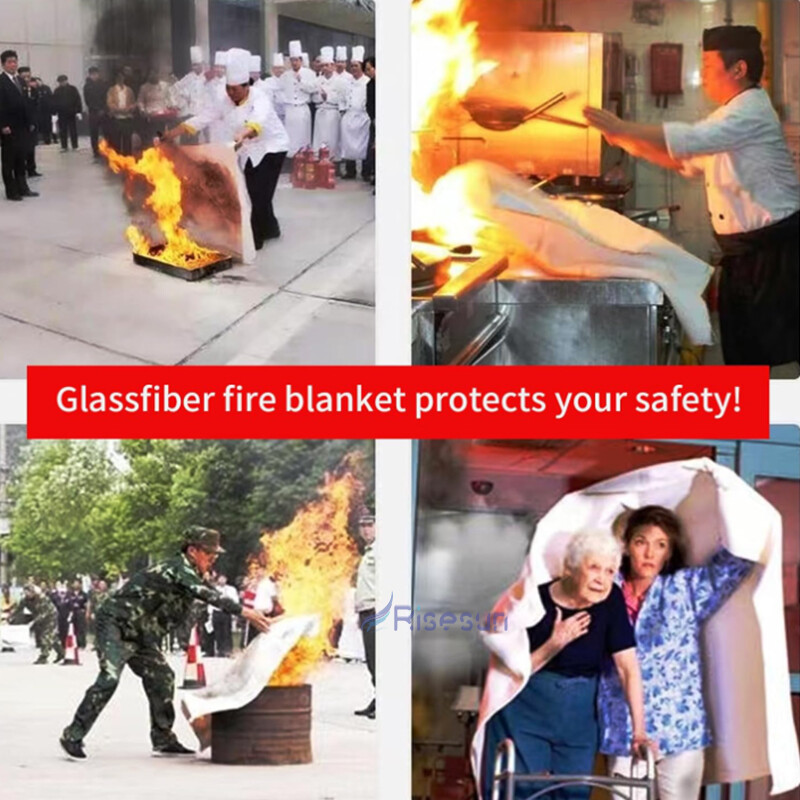 Fiberglass Fire Blanket 1/2/4/6PCS, Emergency Home Retardant Prepared 59”x59”