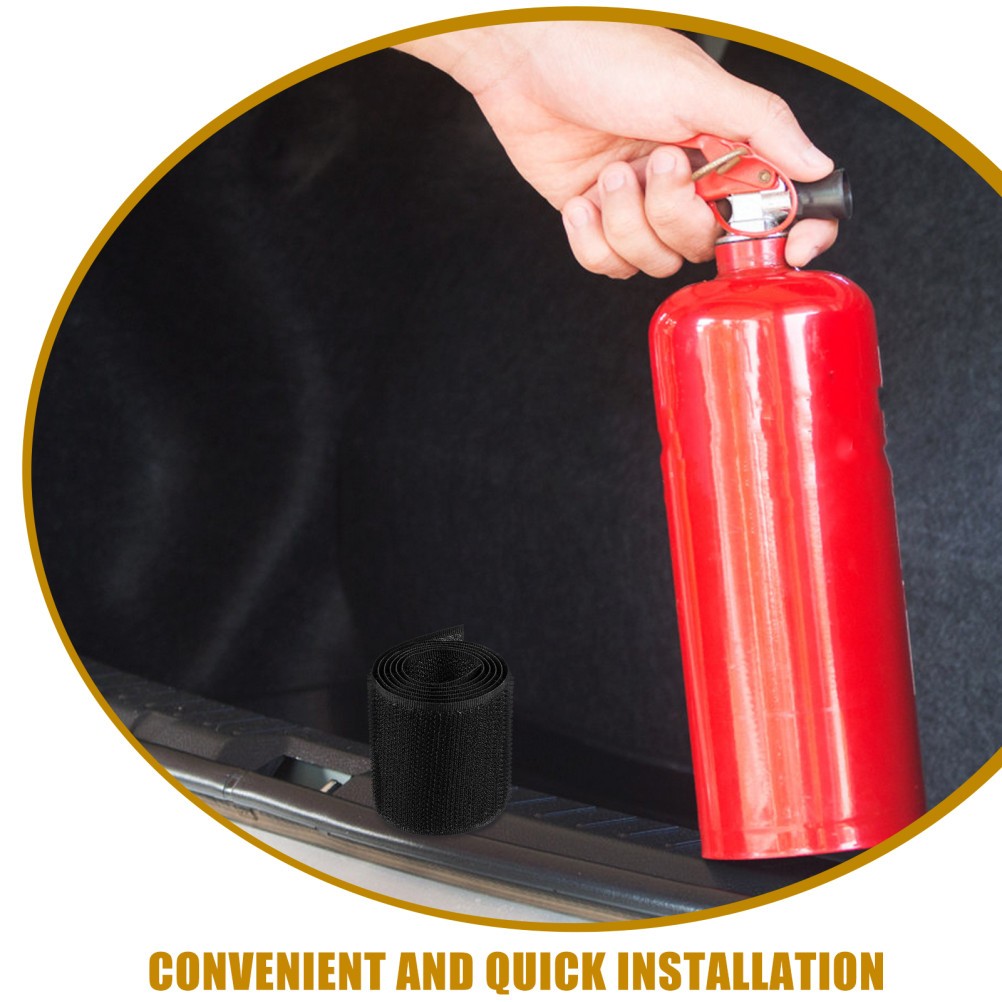 2Pcs Car Fire Extinguisher Fixing Straps Adhesive Reusable Durable Fabric Black