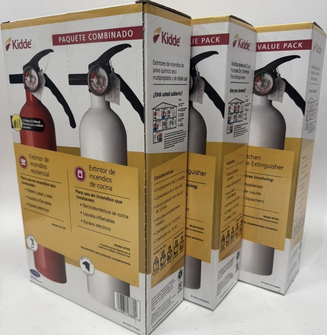 3x NEW Kidde 2-Pack | 1-A:10-B:C Recreation & 10-B:C Kitchen Fire Extinguisher