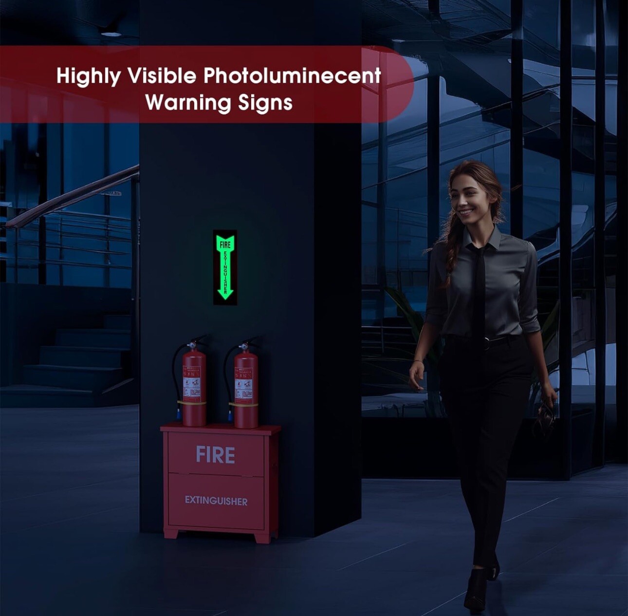 Glow-In-The-Dark Fire Extinguisher Sign – Adhesive