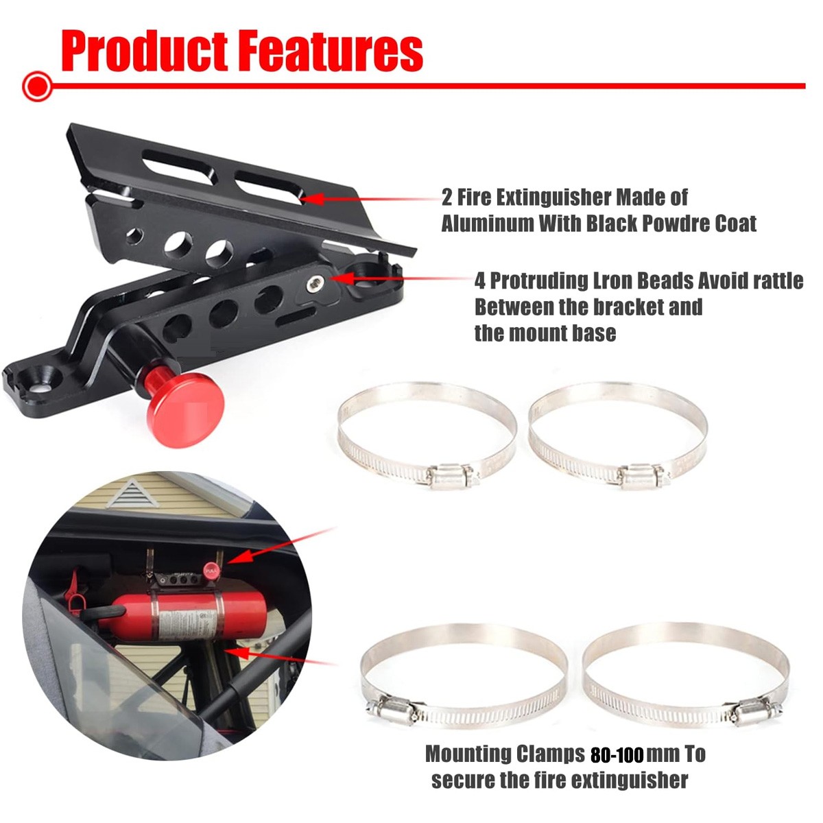 Adjustable Universal Car Fire Extinguisher Mounting Bracket Holder For UTV Jeep