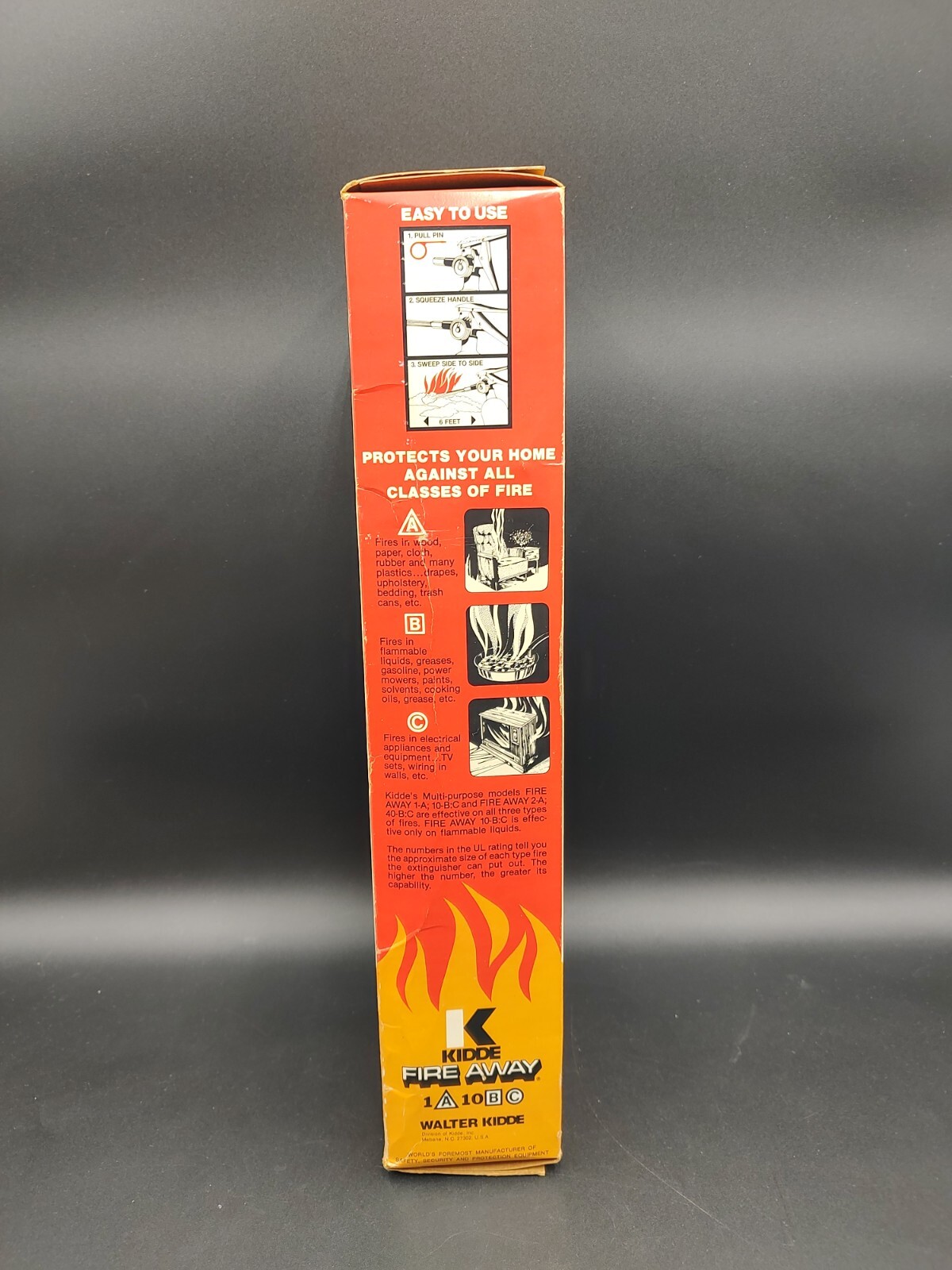 SEALED – VINTAGE KIDDE FIRE AWAY 897202 MULTI-PURPOSE FIRE EXTINGUISHER 1A10BC