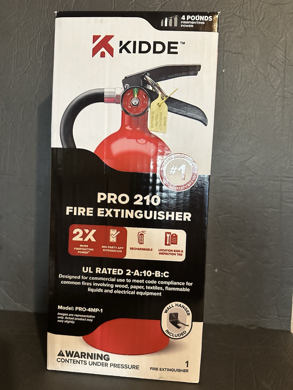 Kidde Pro 210 Fire Extinguisher – Rechargeable, Multi-Purpose Home & Office