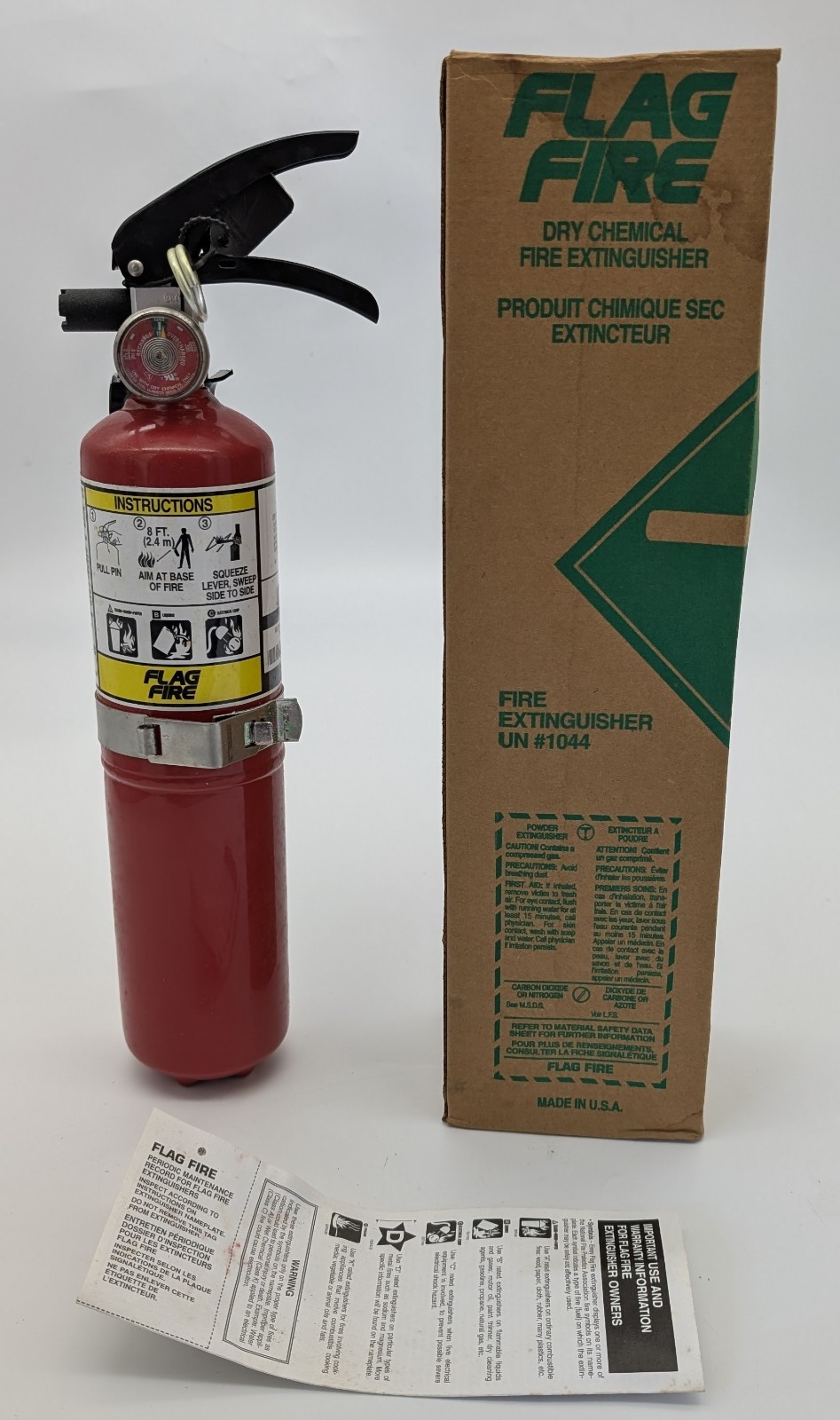 New Flag Fire Multipurpose Dry Chemical Hand Held Fire Extinguisher Made in USA