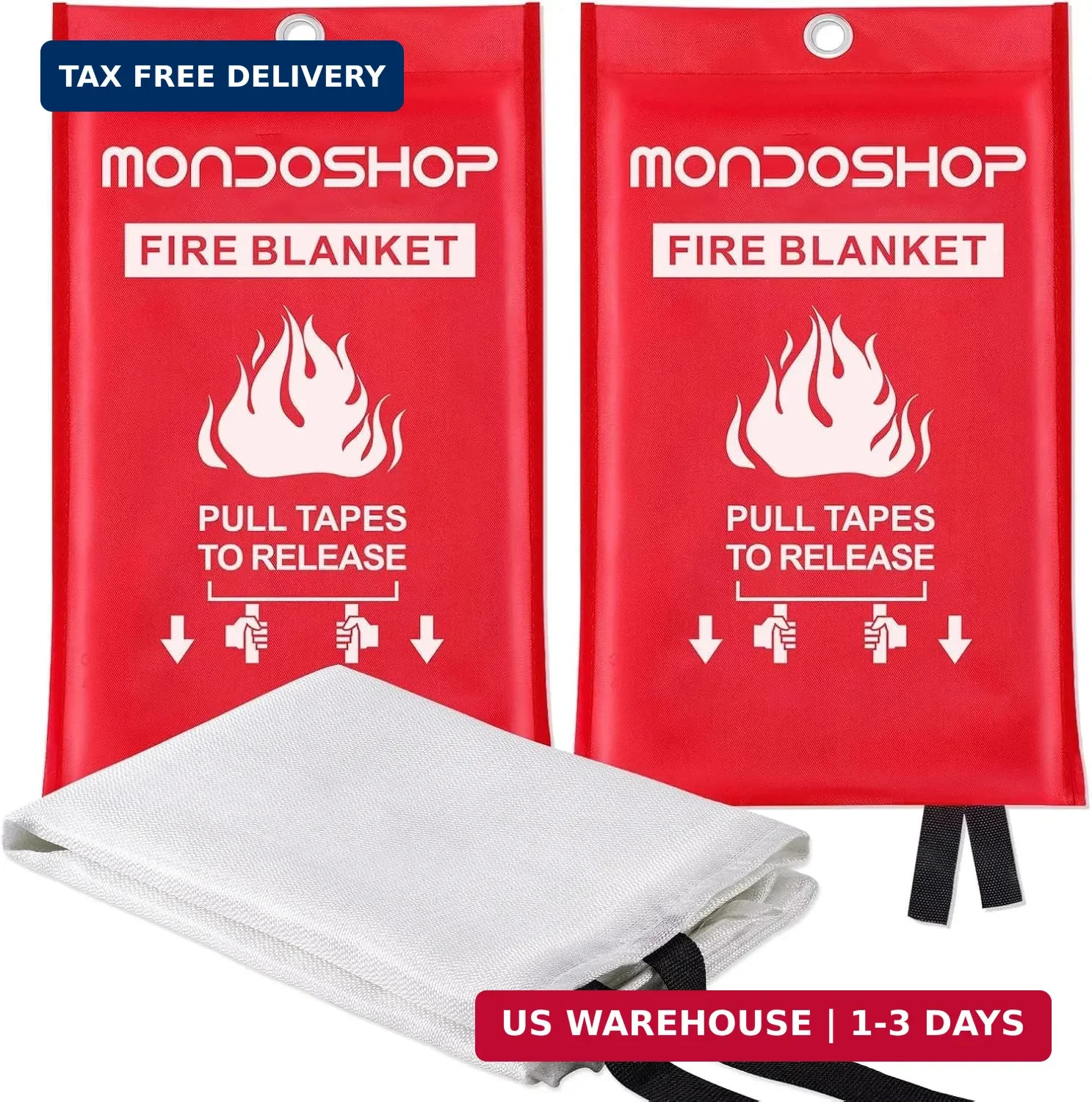 Mondoshop Fire Blankets Emergency for Kitchen Home – Emergency Fire Retardant Bl