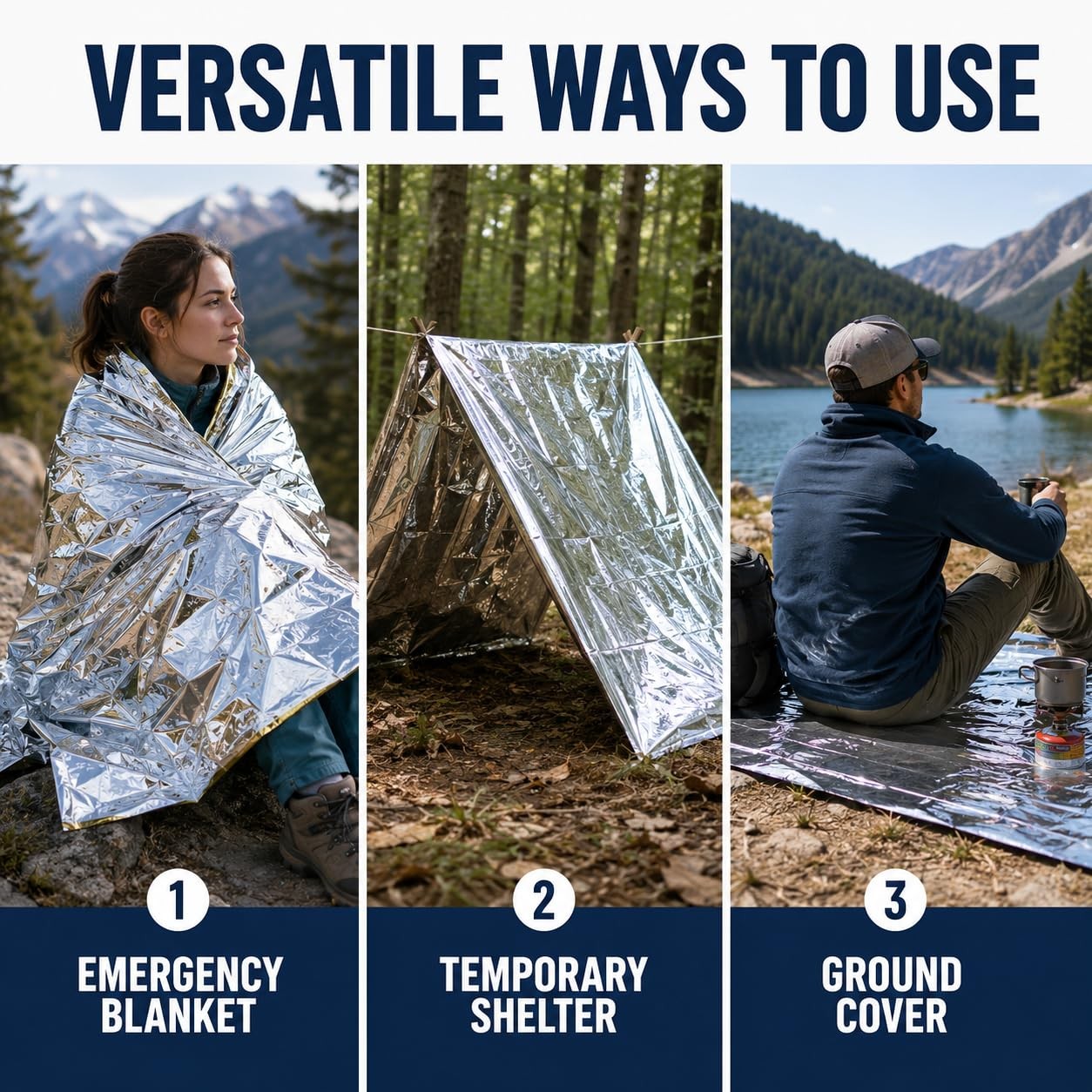 BH Lot of 50 Emergency Mylar Blankets – 84 x 52