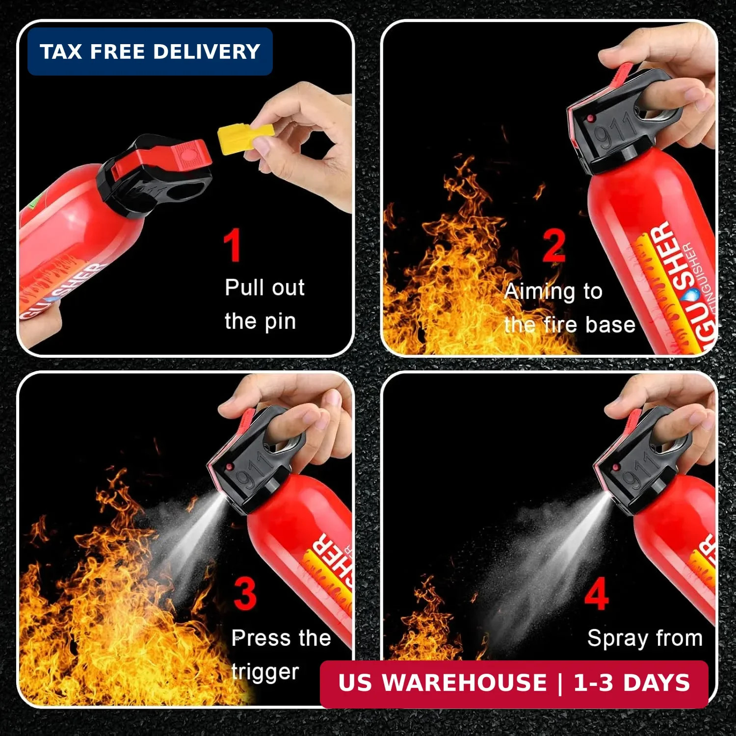 Upgrade Fire Extinguisher for Home, 4Pack Car Fire Extinguishers with Mount, 8 i