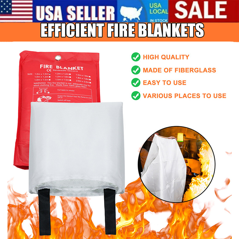 39”x39” Large Retardant Blankets Fire Blanket Fiberglass Prepared Emergency