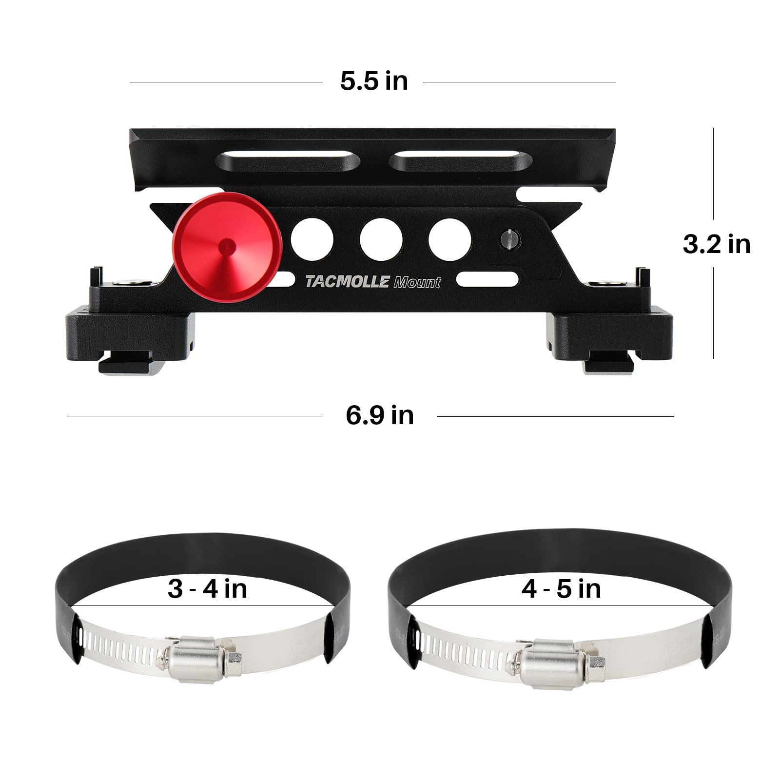 Rigid MOLLE Panel Fire Extinguisher Mount with 4 Adjustable Clamps