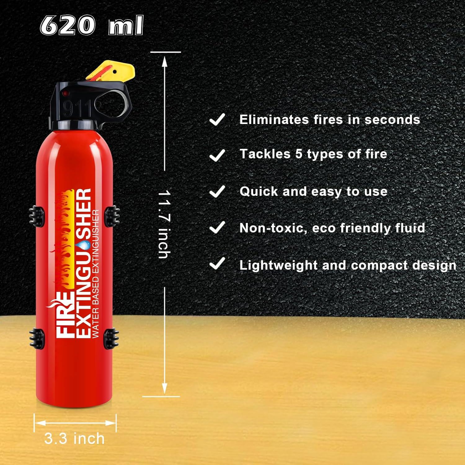 Fire Extinguisher for Home, 2 Pack Car Fire Extinguishers with Mount, 8 in 1 Por