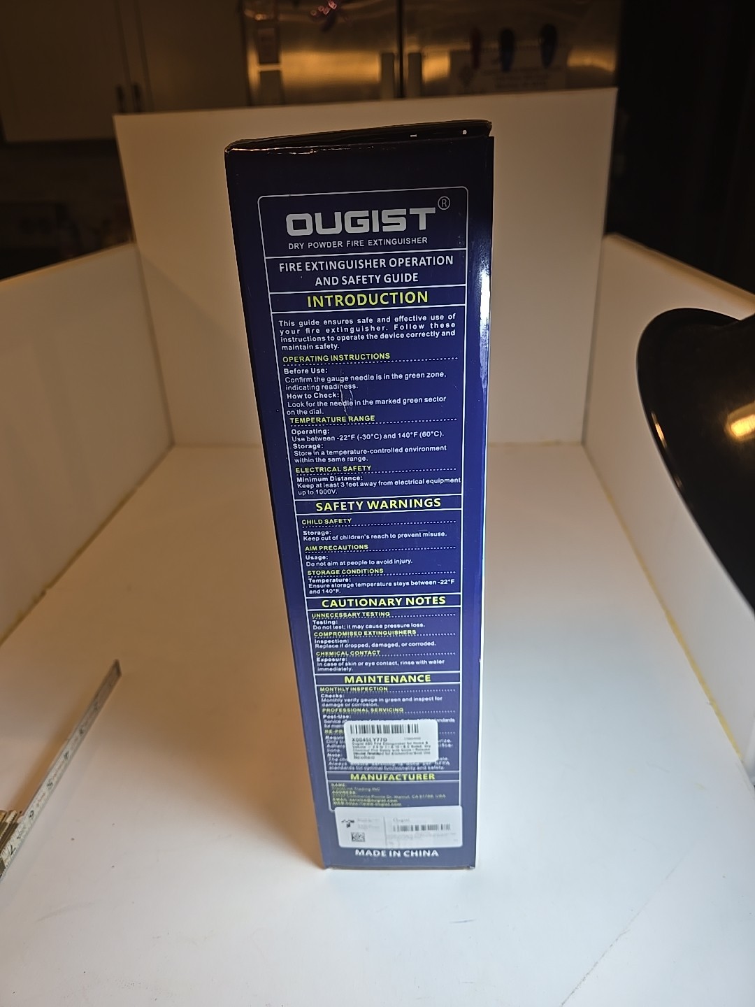 Ougist ABC Dry Powder Fire Extinguisher,2.2lb–1-A:10-B:C Rated,Fire Extinguisher