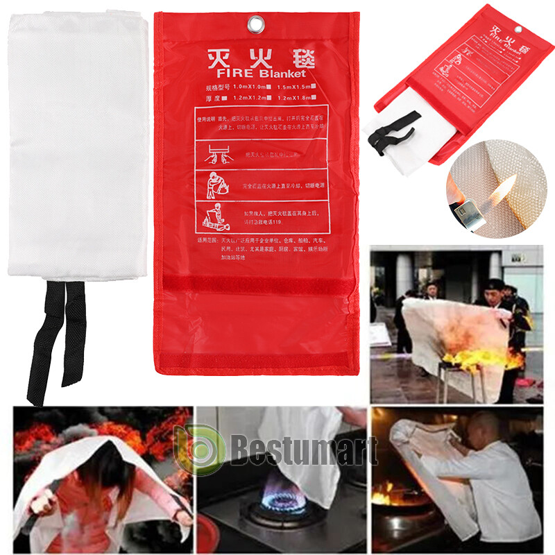 LARGE FIRE BLANKET 2-6Pack, 59”x59” Fiberglass Retardant Prepared Emergency