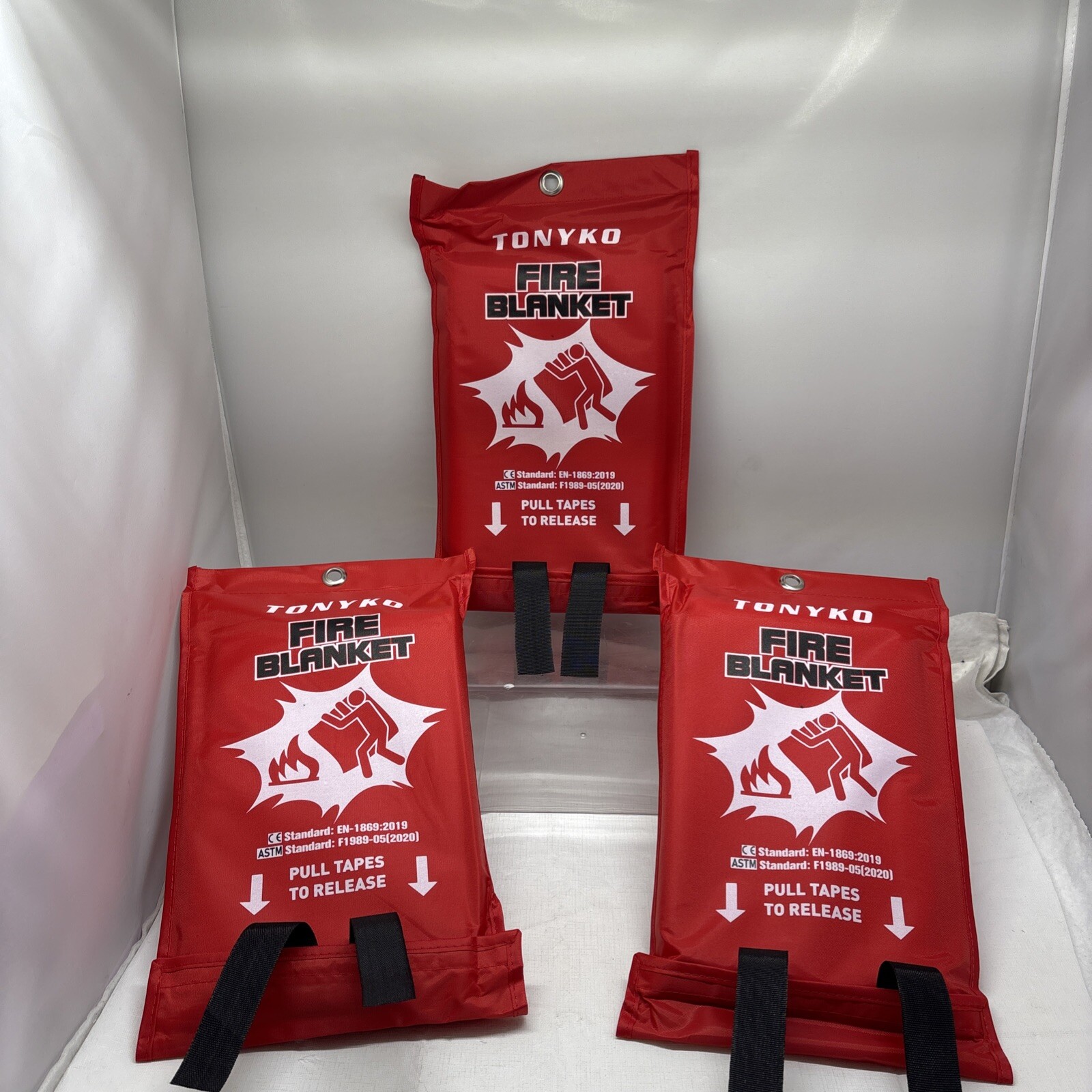 TONYKO Premium Fire Blanket 1.0 X 1.0 Metre * 3 PACK * (B2)