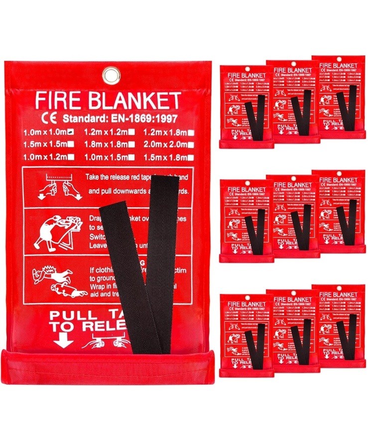 10 Pack Fire Blanket Emergency for Home Kitchen, 39 x 39 Large Emergency Fire