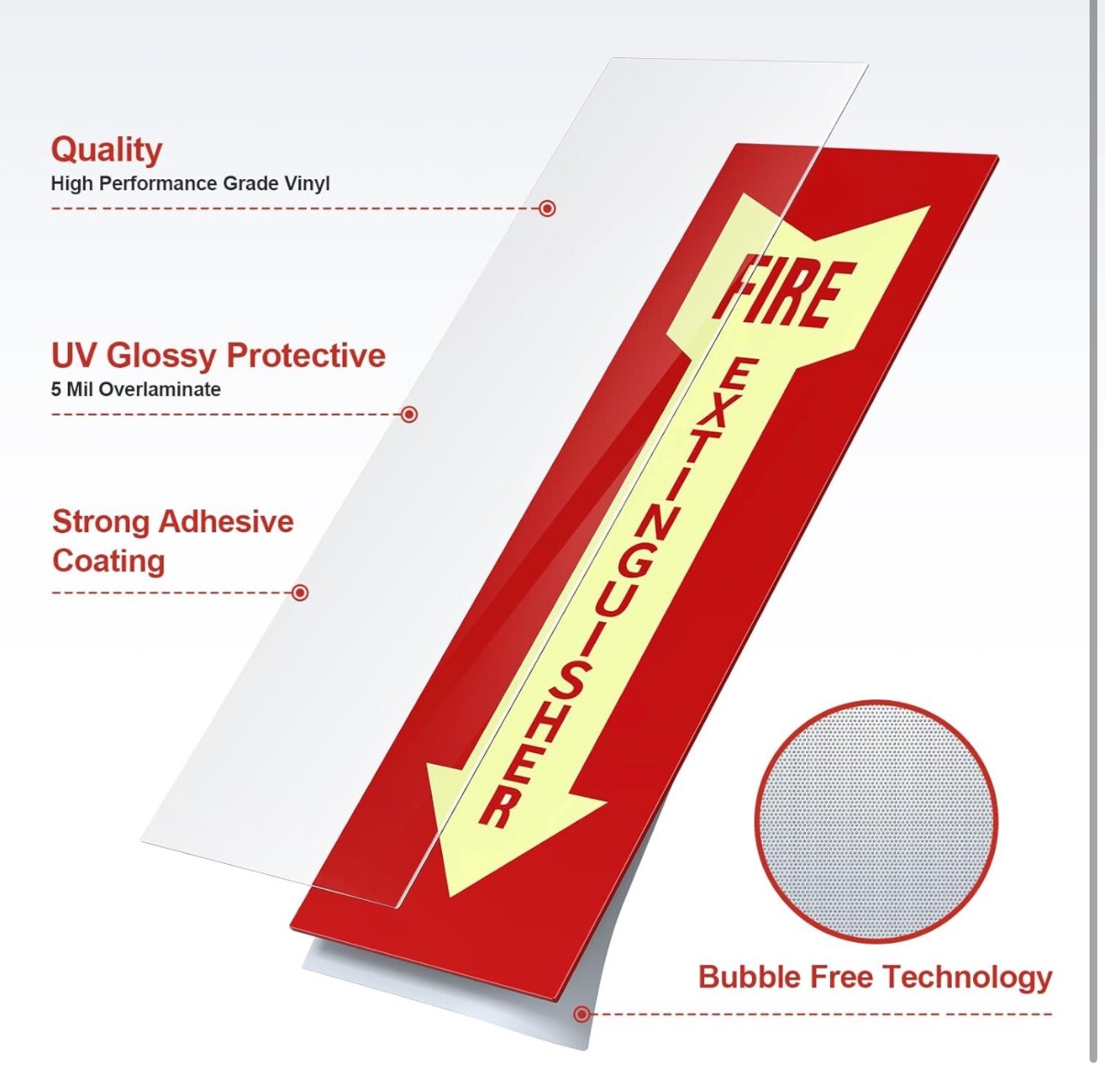 Glow-In-The-Dark Fire Extinguisher Sign – Adhesive