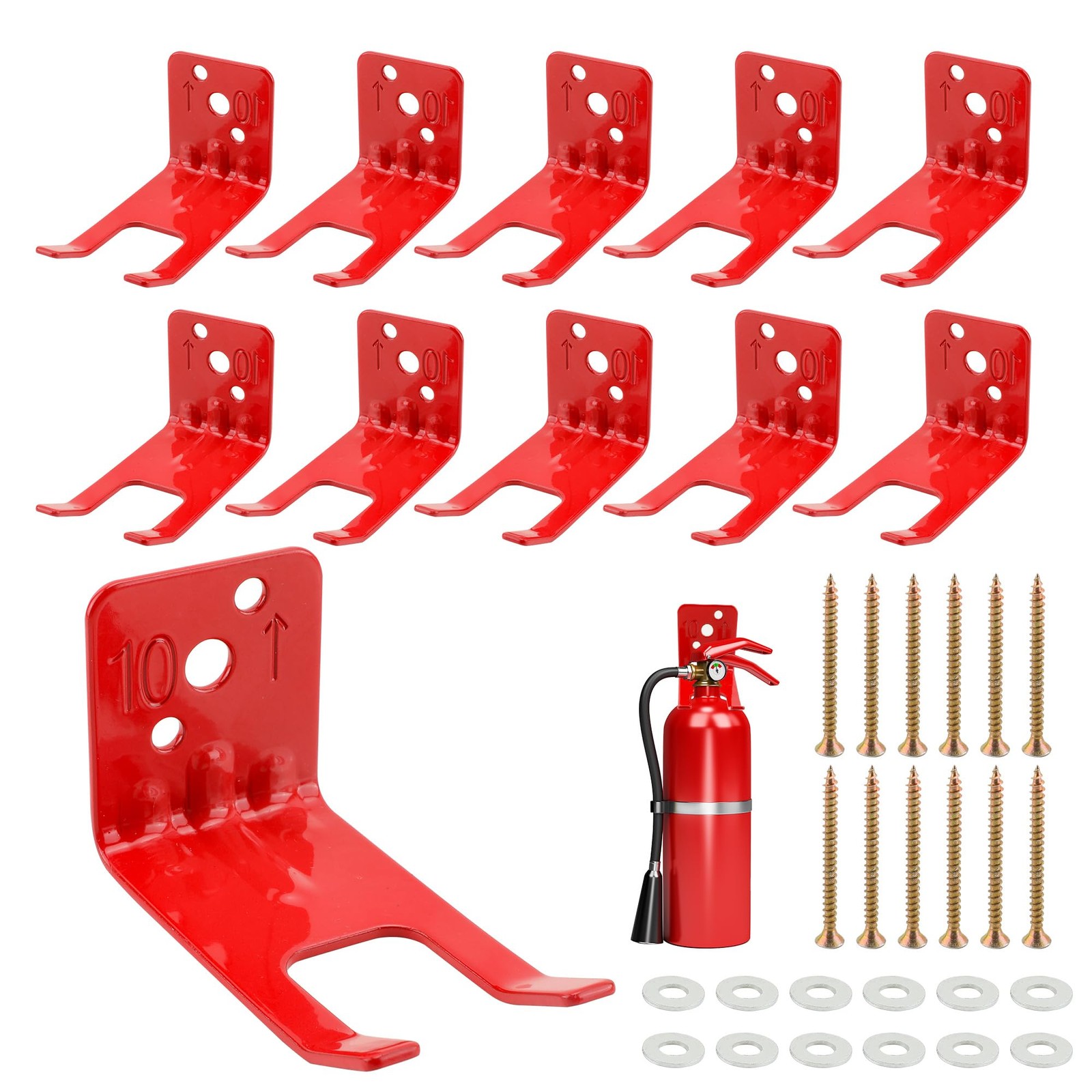 12 Pack Fire Extinguisher Bracket Universal Fire Extinguisher Wall Mounts Fir…