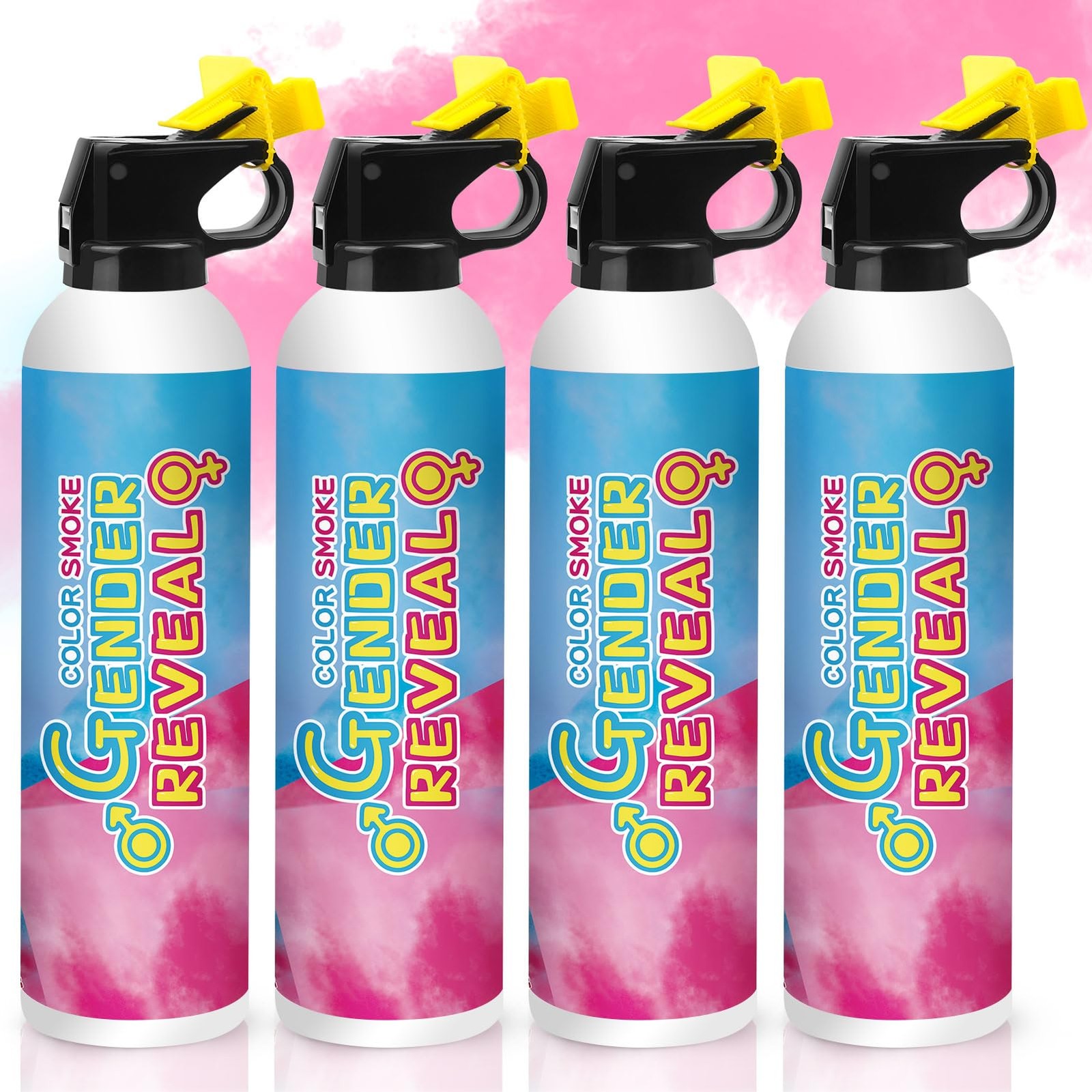 4-Pack Pink Gender Reveal Fire Extinguisher Baby Reveal Party Decorations