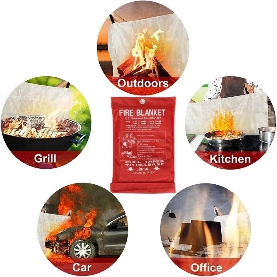 4 PACK FIRE BLANKET Fiberglass Emergency Home Retardant 39”x39”