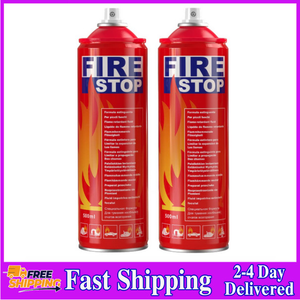 Fire Extinguisher 2Pk with Mounting Bracket, ABCK Aerosol Spray,Prevents Reignit