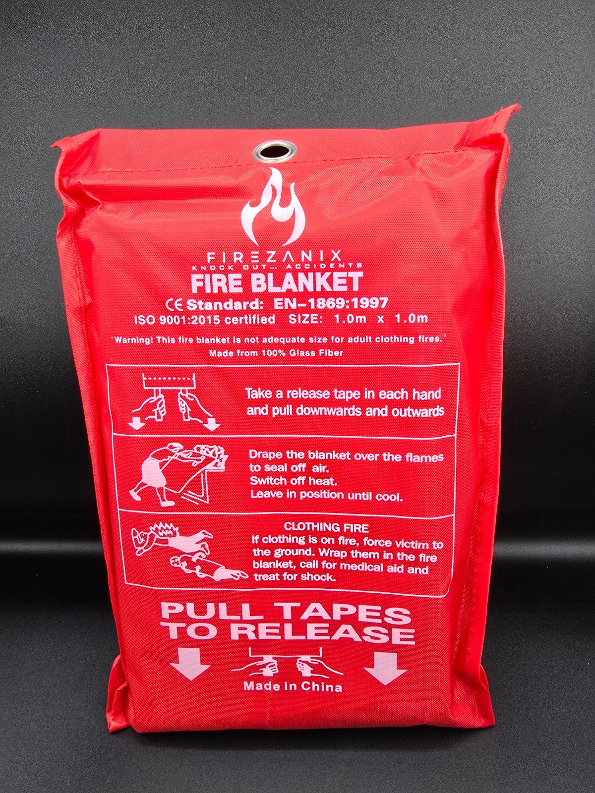 Firezanix Fire Blanket 2 Pack Emergency Fire Suppression Fiberglass NIP